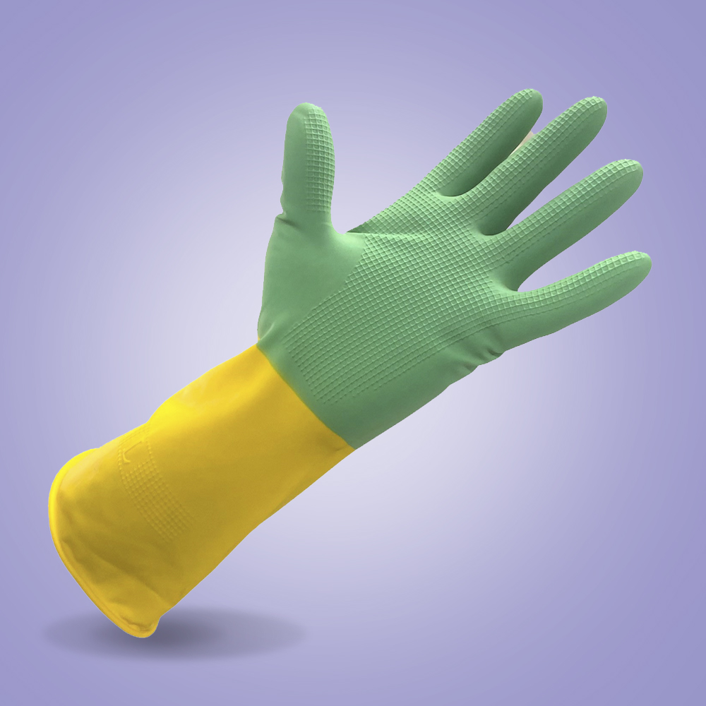 Guante de látex bicolor talla M