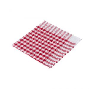Paño Sarga 45x40 cuadro rojo- pack 12 uds