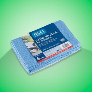 Paño Vajilla Microfibra Azul 50x50, Pack6 uds