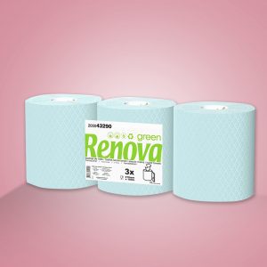 Bobina Secamanos azul Renova de 180 metros
