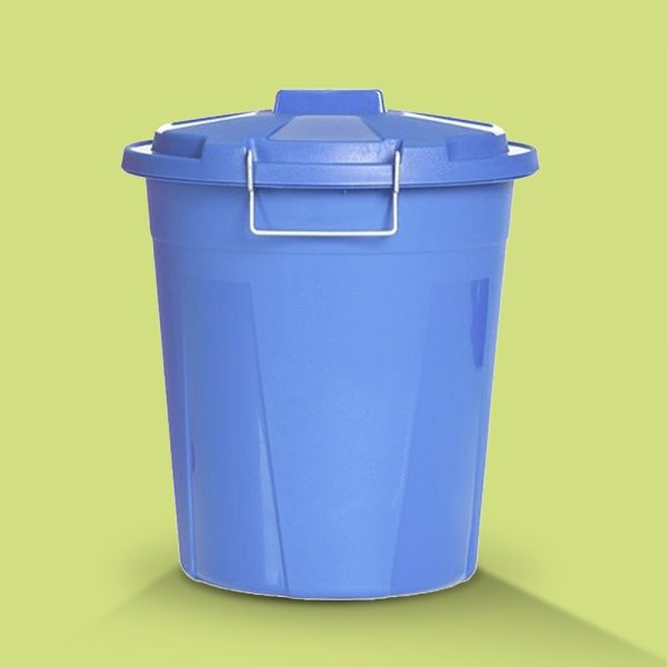 Cubo Basura Azul 23L Asa Metálica, Con Tapa