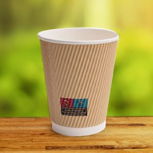 Vaso de papel Corrugado crema