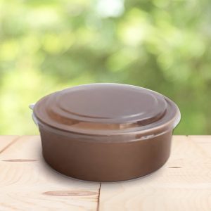 Ensaladera redonda de cartón Kraft de 750 ml